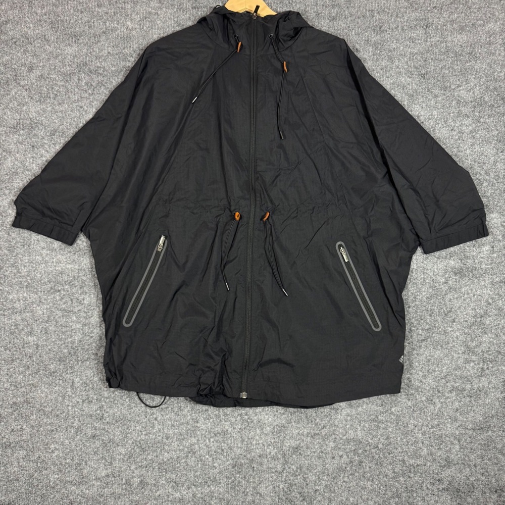 Columbia Omni Shield Hooded Windbreaker Jacket Womens XL Black Nylon EUC